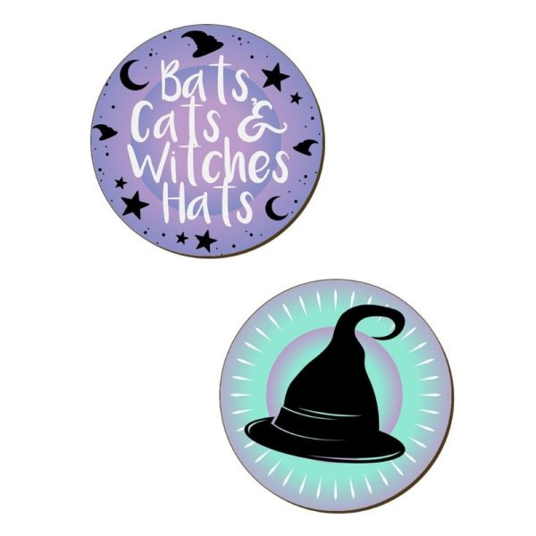 Bats Cats Witches Hats Coasters 1
