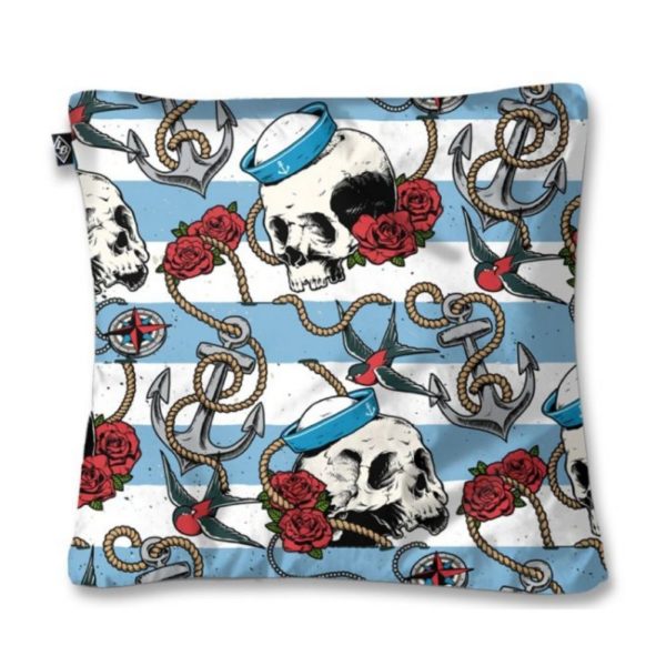 Nautical Skull Cushion Cover