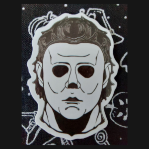 Michael Myers Mask BW Sticker