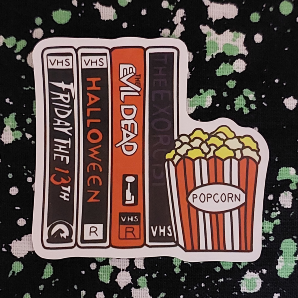 Horror Movies Popcorn Sticker