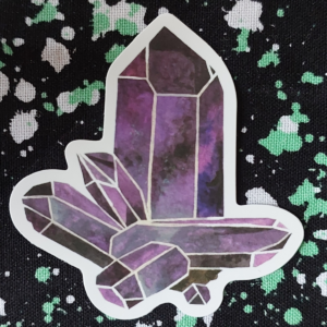 Black Purple Crystals Sticker