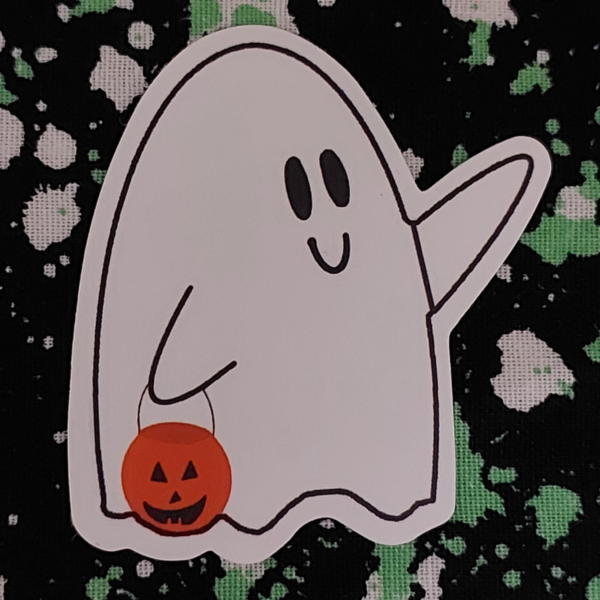 Candy Bucket Ghost Sticker