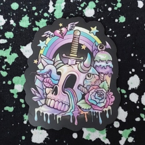 Dark Pastel Goth Skull Sticker