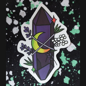 Dark Purple Moon Crystal Sticker