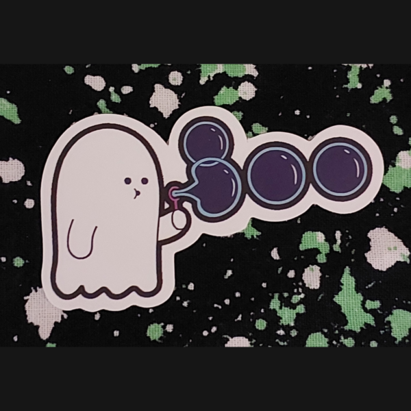 Ghost Blowing Bubbles Sticker