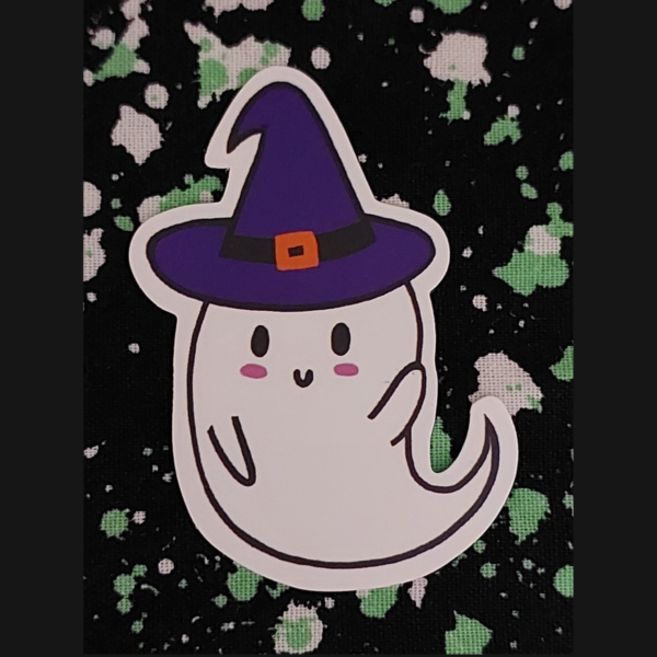 Happy Witch Ghost Sticker