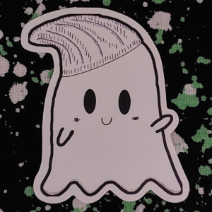Hipster Ghost Sticker