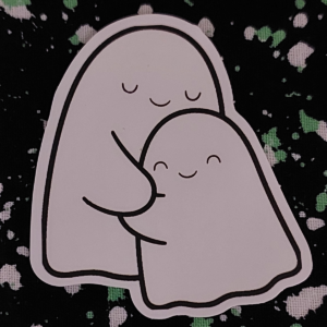Hugging Ghosts Sticker