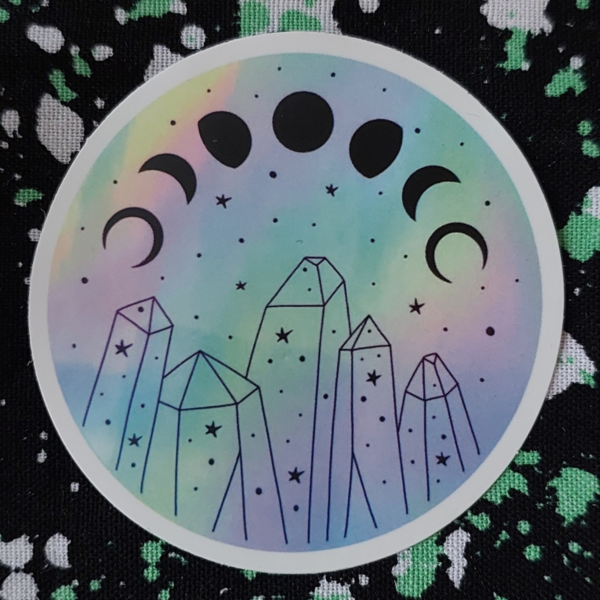 Moon Phase Crystals Sticker