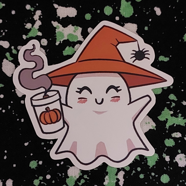 Pumpkin Latte Ghost Sticker