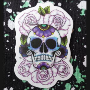 Rose Sugar Skull Sticker