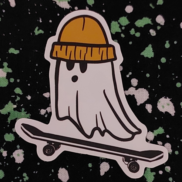 Skateboarding Ghost Sticker
