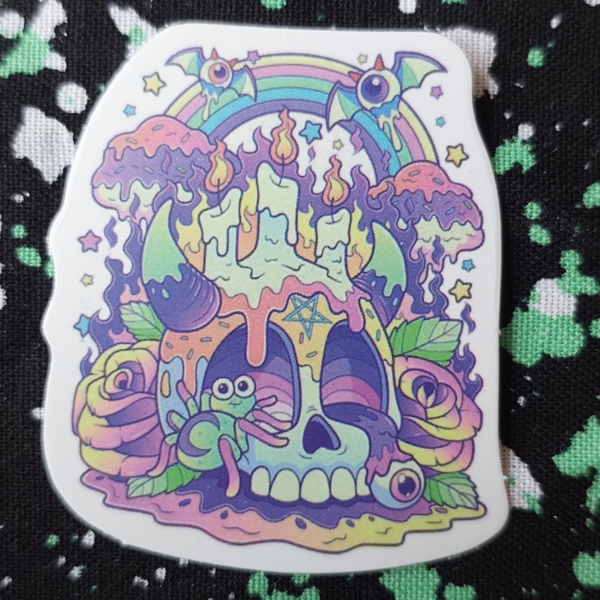 Trippy Skull Sml Sticker