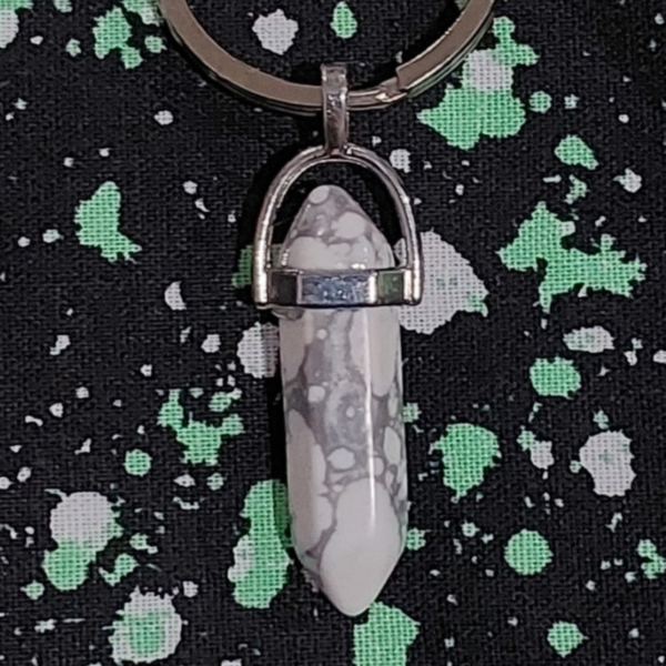 White Howlite Keychain 1