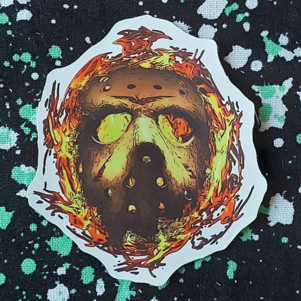 Fiery Jason Mask Sticker