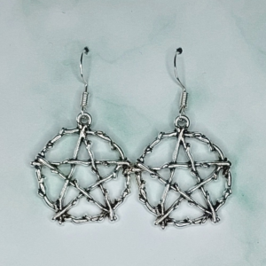 Wiccan Pentagram Earrings (Silver)