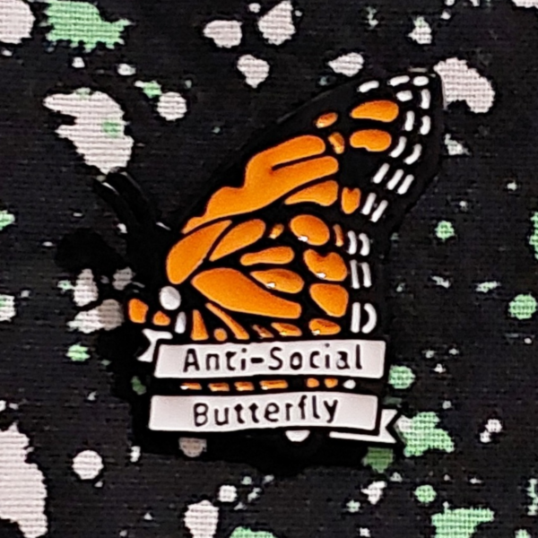 Anti Social Butterfly Enamel Pin