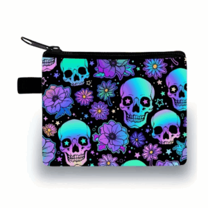 Psychedelic Skull Coin Purse